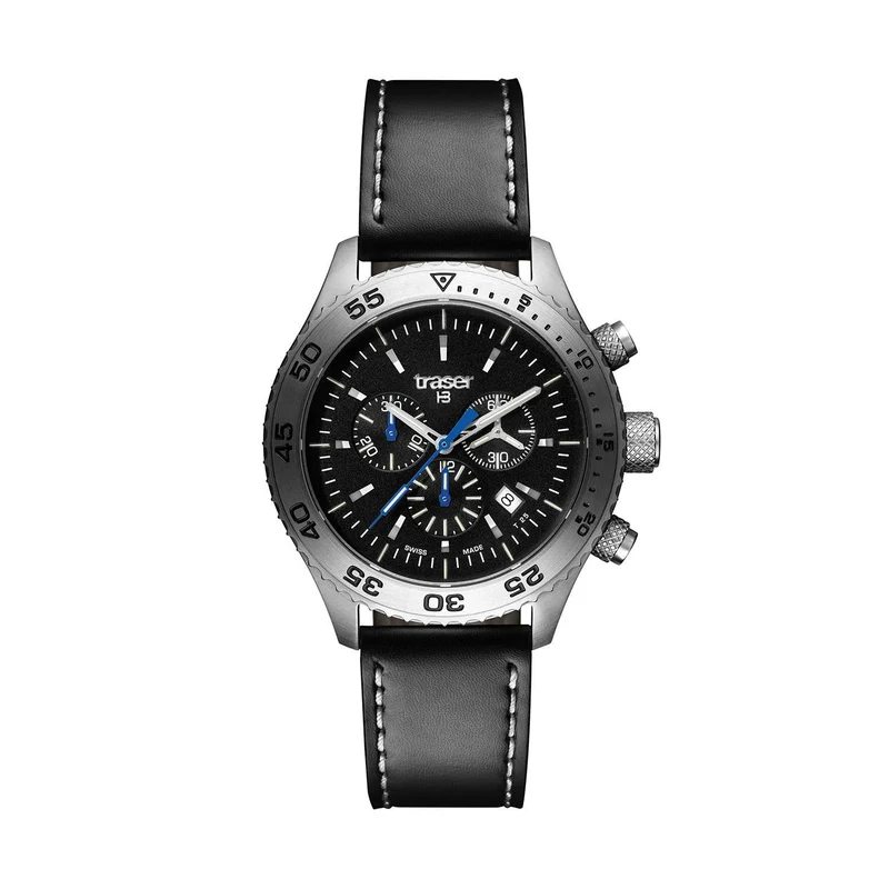 Traser T5 Aurora Black Leather Strap Men’s Chronograph 106832