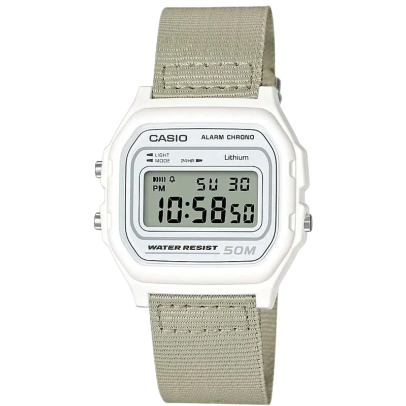 Casio Classic Collection Green Fabric Strap Chronograph