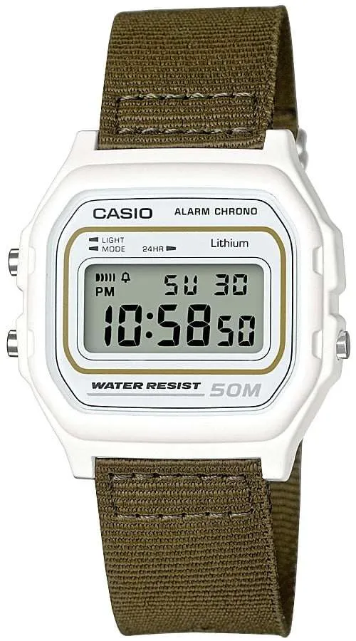Casio Collection Khaki Fabirc Strap Alarm W-59B-1-3AVEF