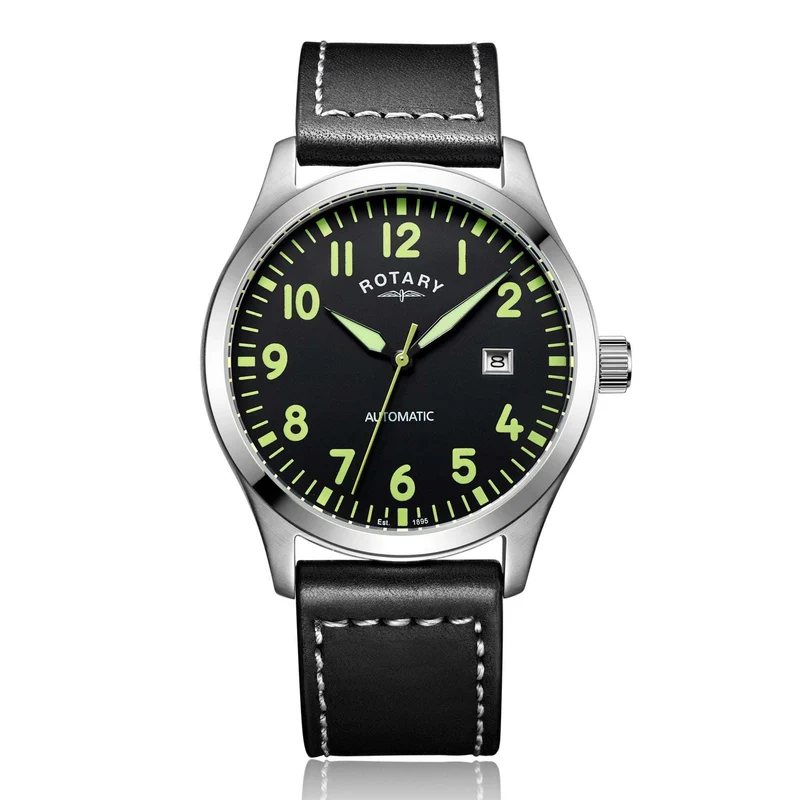 Rotary Classic Stainless Steel Black Men’s Automatic Watch
