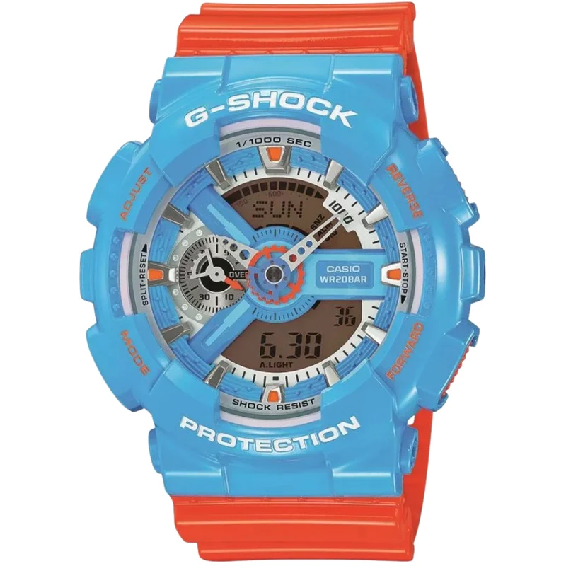 Casio G-Shock Blue Orange Men's Alarm Chronograph GA-110NC-2AER