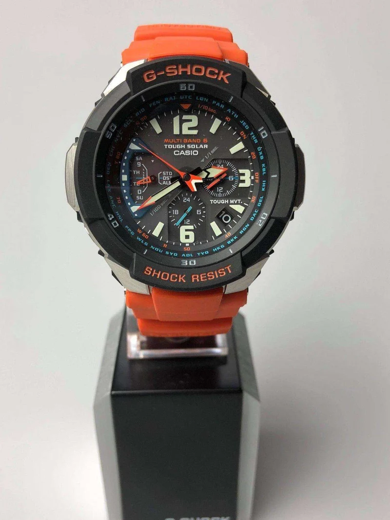 Casio G-Shock Master of G Gravitydefier Orange Strap Men’s Alarm Chronograph GW-3000M-4AER