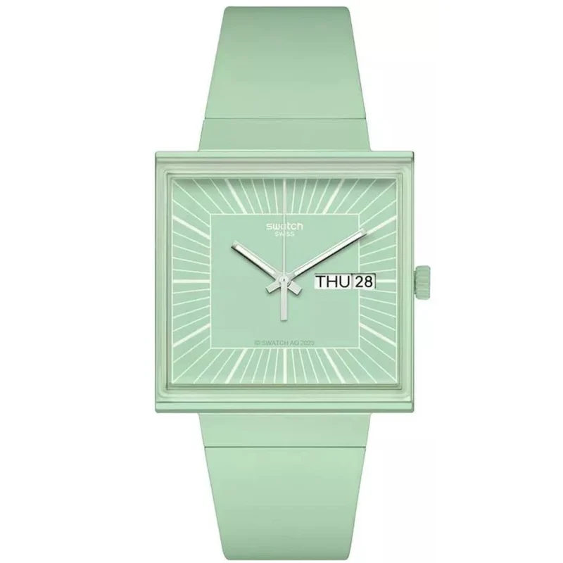 Swatch WHAT IF…MINT? Quartz Green Dial Bioceramic Strap Watch SO34G701