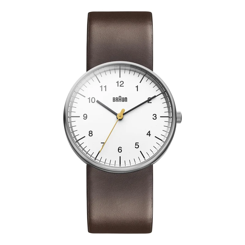Braun Classic Quartz White Dial Leather Strap Men's Watch BN0021WHBRG