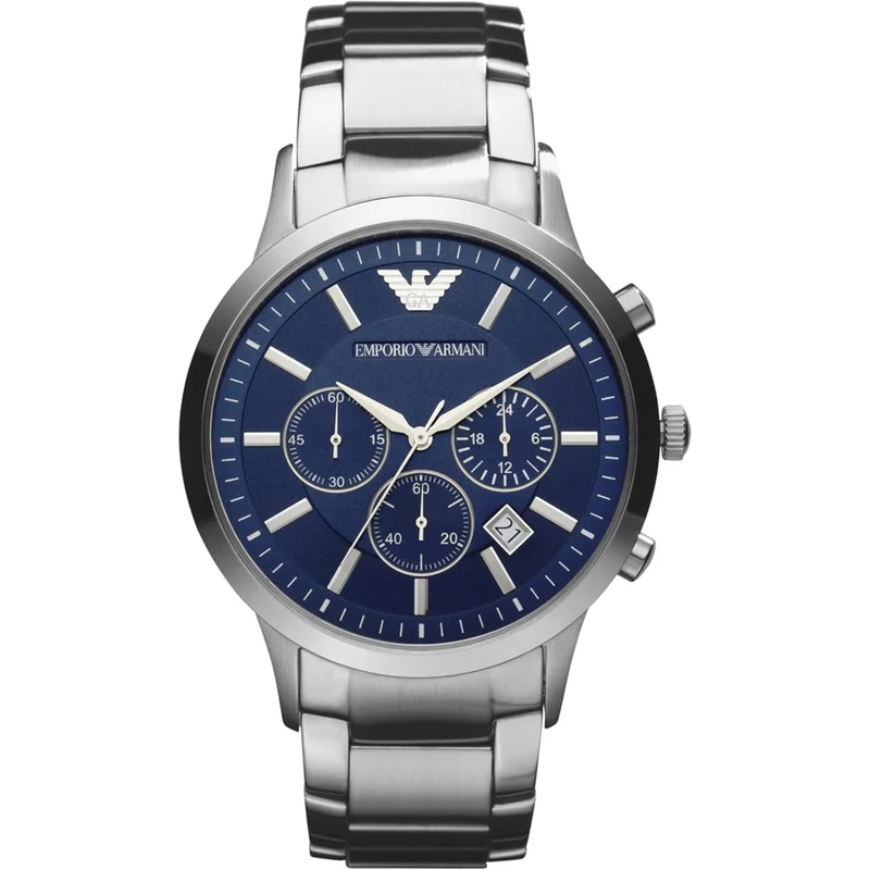 Emporio Armani Renato 43mm Chronograph Blue Dial Mens Quartz Watch AR2448