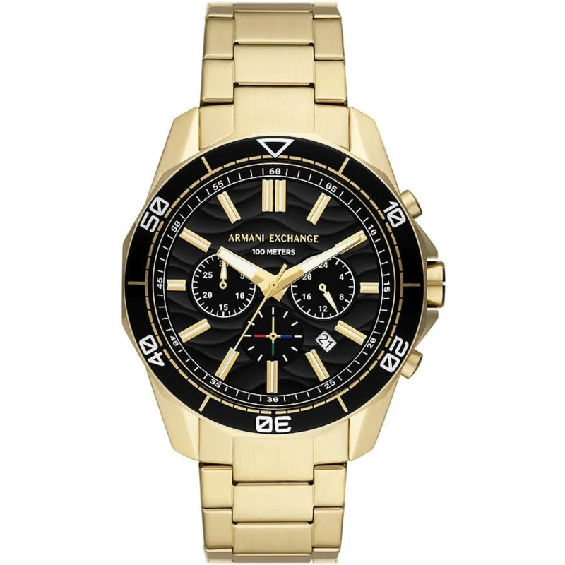 Armani Exchange Spencer 44mm Chronograph Black Dial Steel Mens Quartz Watch AX1958