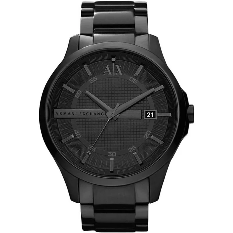 Armani Exchange Hampton 46mm Black Dial Steel Mens Quartz Watch AX2104