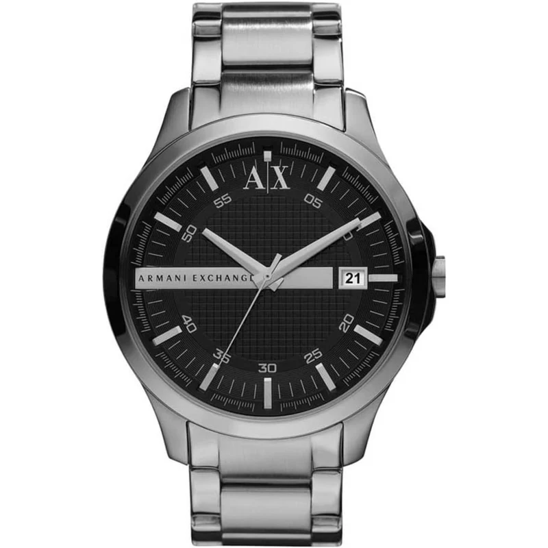 Armani Exchange Hampton 46mm Black Dial Steel Mens Quartz Watch AX2103