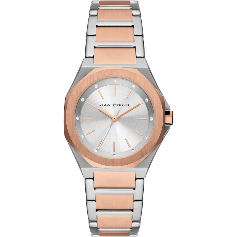 Armani Exchange Andrea 34mm Silver Dial Steel Ladies Quartz Watch AX4607
