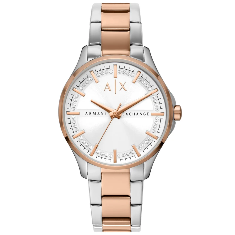 Armani Exchange Hampton 36mm Silver Dial Steel Ladies Quartz Watch AX5258