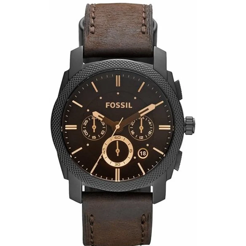 Fossil Machine 42mm Chronograph Black Dial Steel Mens Quartz Watch FS4656