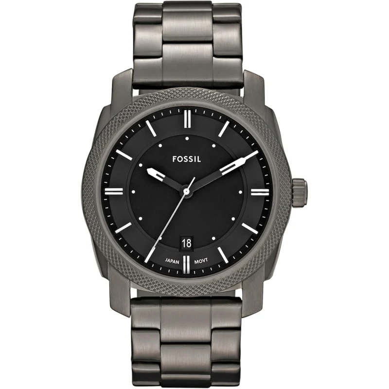 Fossil Machine 42mm Black Dial Steel Mens Quartz Watch FS4774