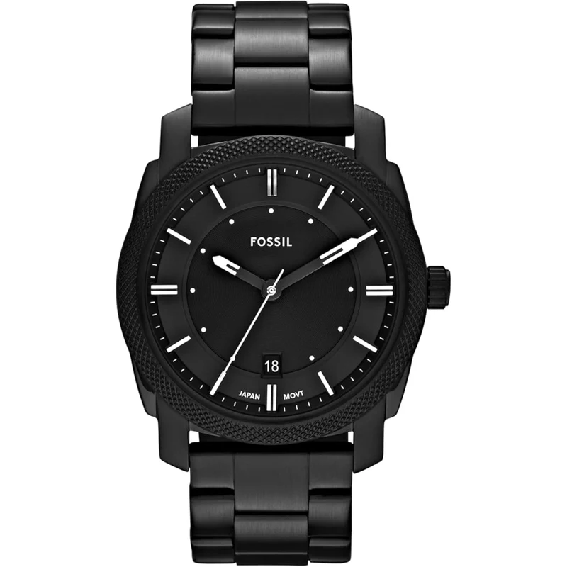 Fossil Machine 42mm Black Dial Steel Mens Quartz Watch FS4775