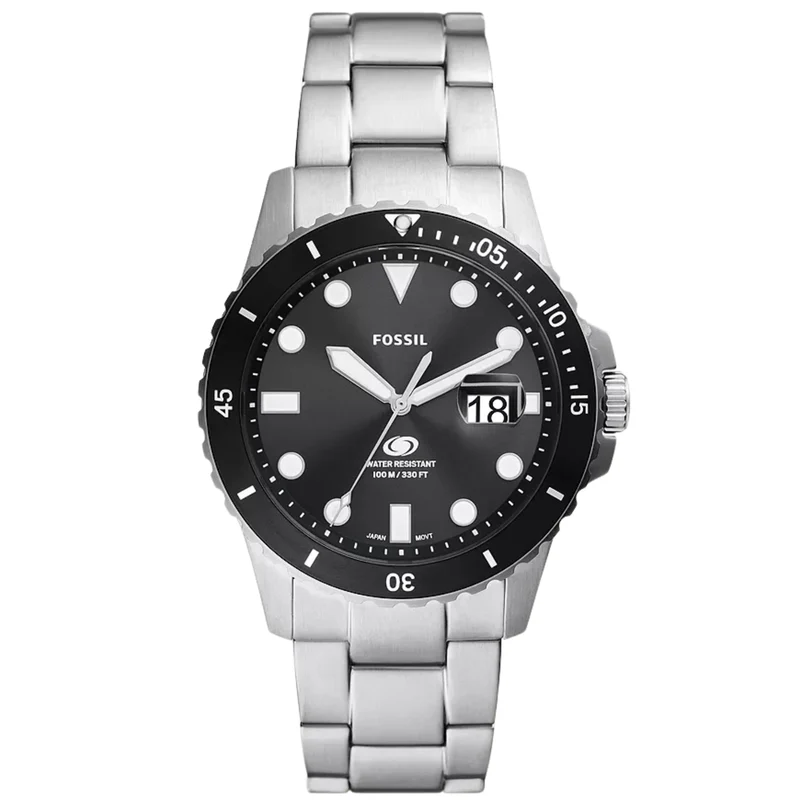 Fossil Blue Dive 42mm Black Dial Steel Mens Quartz Watch FS6032