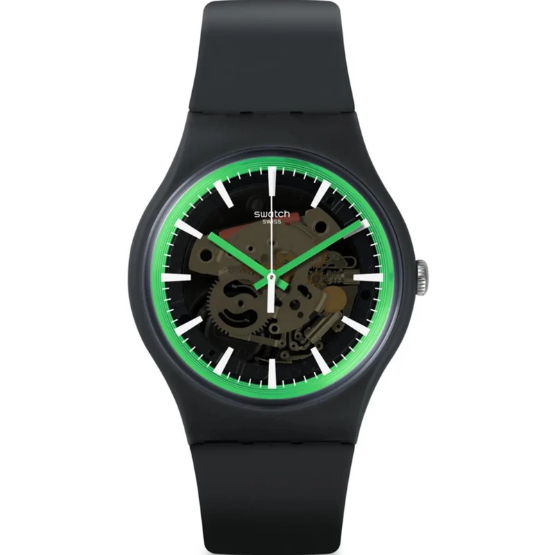 Swatch New Gent Quartz Grey Dial Grey Silicone Strap Watch SVIM100-5300