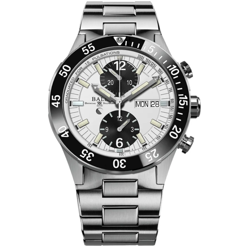 BALL Roadmaster Rescue Limited Edition Chronograph White Dial Steel Strap Men's Watch DC3030C-S-WHBK