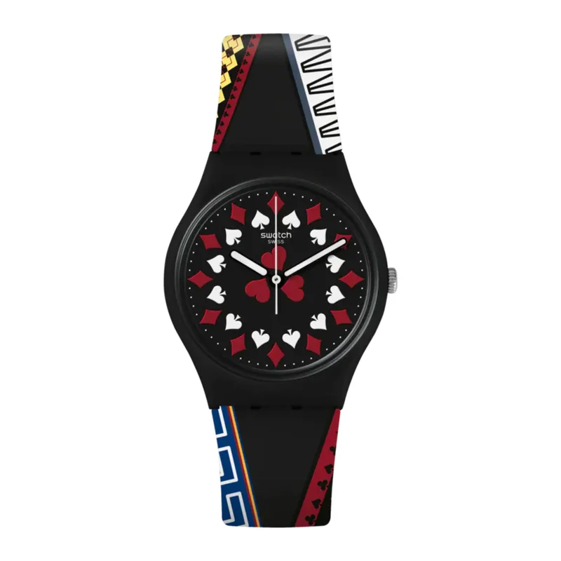 Swatch James Bond Casino Royale 2006 Limited Edition Poker Black Dial Silicone Strap Unisex Watch GZ340