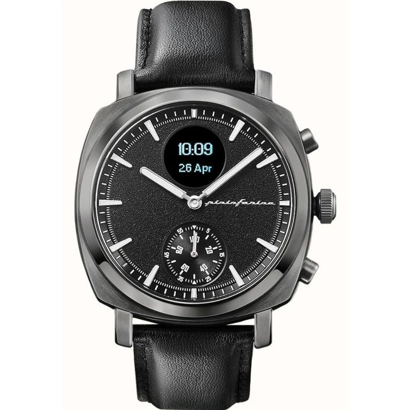 Pininfarina Senso Hybrid Slate Black Dial Leather Smart Watch PMH01A-04