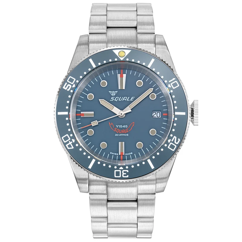 Squale 1545 Automatic Grey Dial Steel Strap Men’s Watch 1545GG.AC