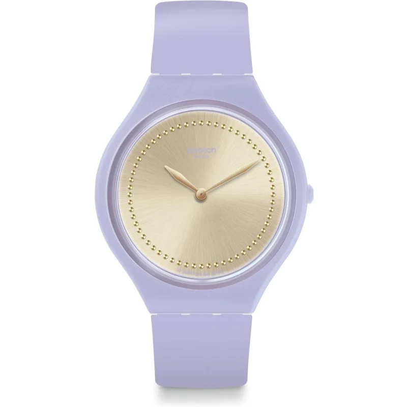 Swatch Skin Skinlavande Sparkles Champagne Dial Silicone Strap Ladies Watch SVOV100