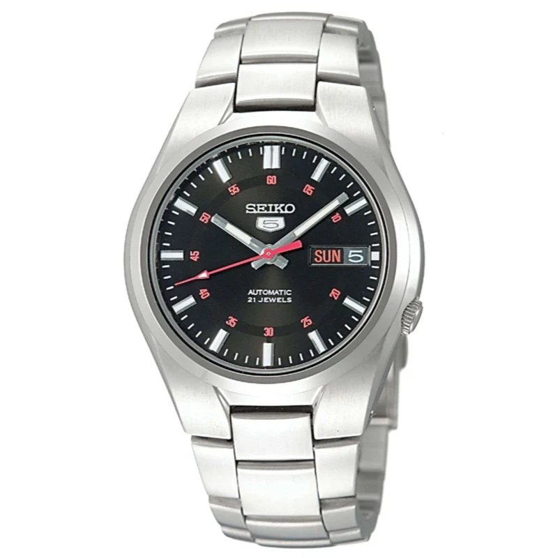 Seiko 5 Classic 37mm Black Dial Steel Mens Automatic Watch SNK617K1