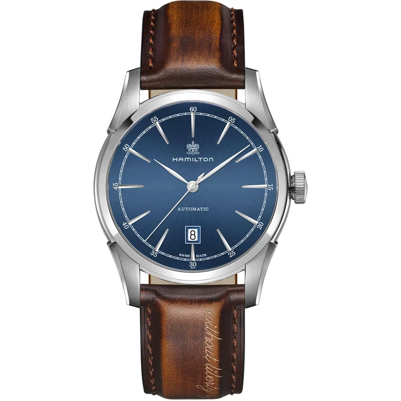 Hamilton American Classic 42mm Spirit Of Liberty Blue Dial Leather Mens Automatic Watch H42415541