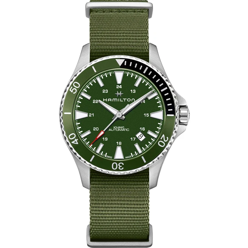 Hamilton Khaki Navy 40mm Green Dial NATO Mens Automatic Watch H82375961