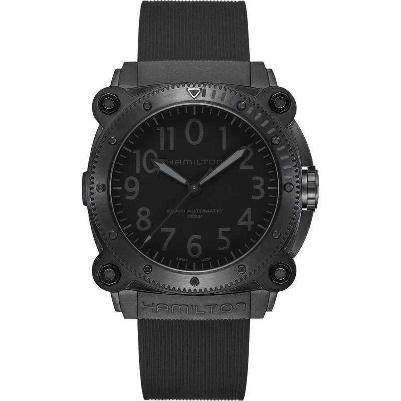 Hamilton Khaki Navy 46mm BeLOWZERO Black Dial Rubber Mens Automatic Watch H78505330
