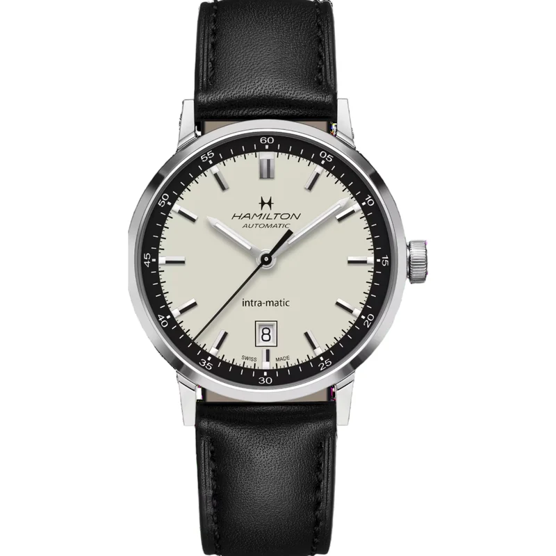 Hamilton American Classic 40mm Beige Dial Leather Mens Automatic Watch H38425720