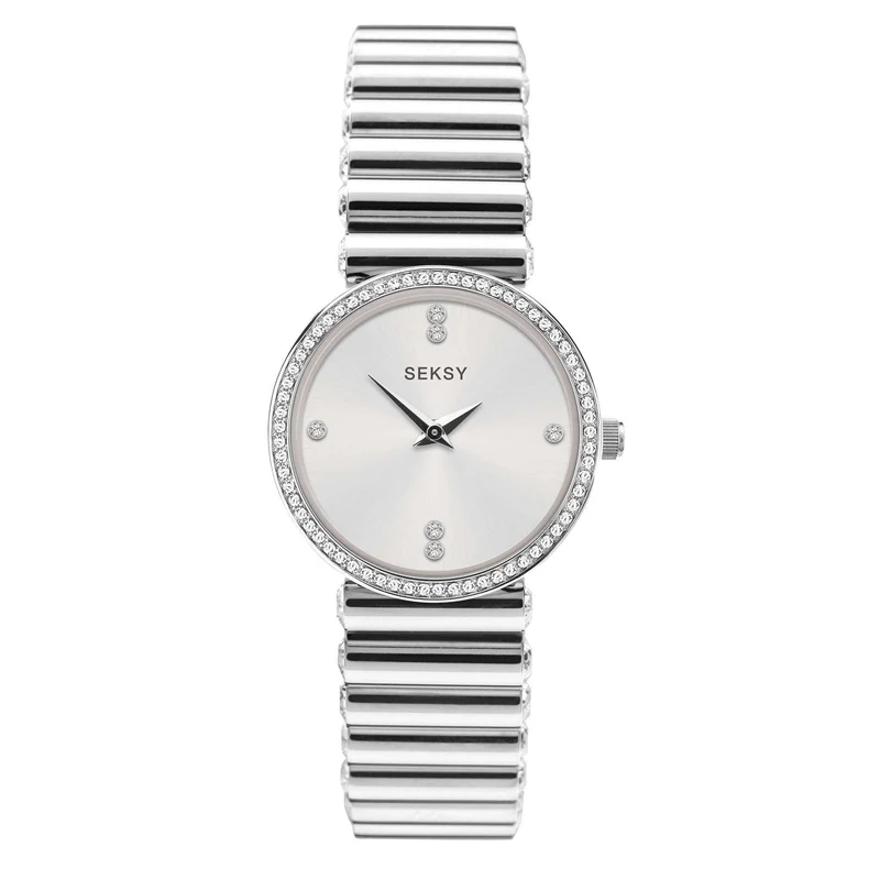 Seksy Edge Quartz Mother of Pearl Dial Steel Strap Ladies Watch 40044