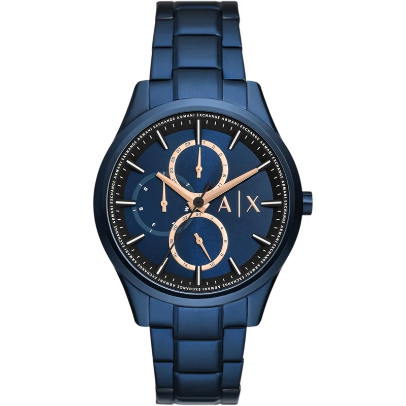 Armani Exchange Dante 42mm Chronograph Blue Dial Steel Mens Quartz Watch AX1881