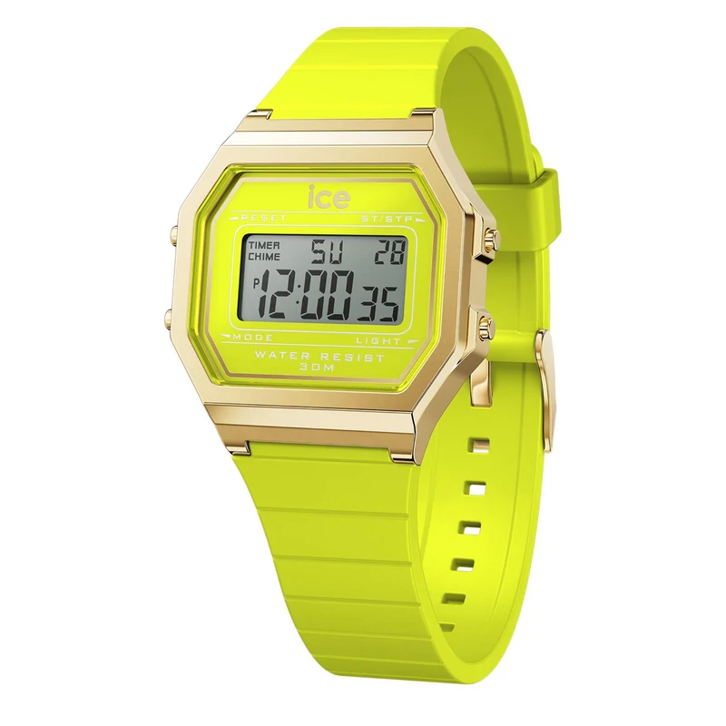 ICE Digit Retro Digital Yellow Silicone Strap Watch 022054