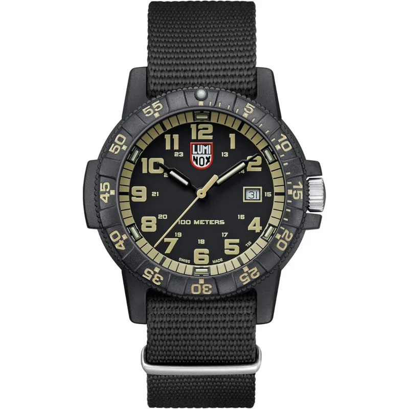 Luminox Leatherback Sea Turtle Giant 44mm Black Dial NATO Mens Quartz Watch XS.0333