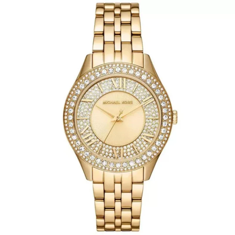 Michael Kors Harlowe Gold-Tone Stainless Steel Strap Gold Dial Women’s Watch MK4709