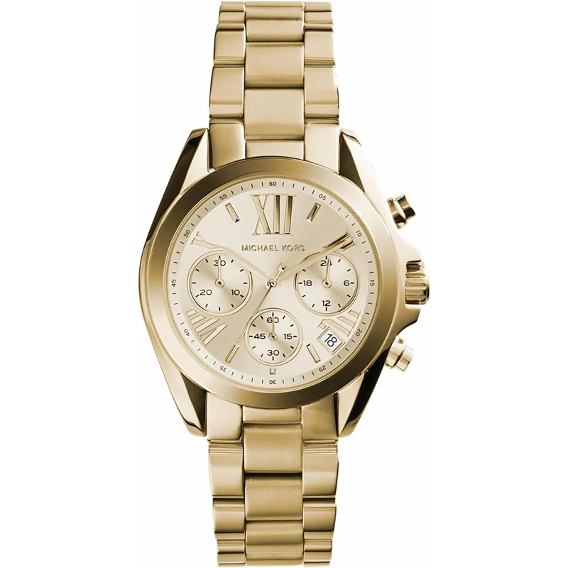 Michael Kors Mini Bradshaw Chronograph Gold Dial Steel Strap Women’s Watch MK5798
