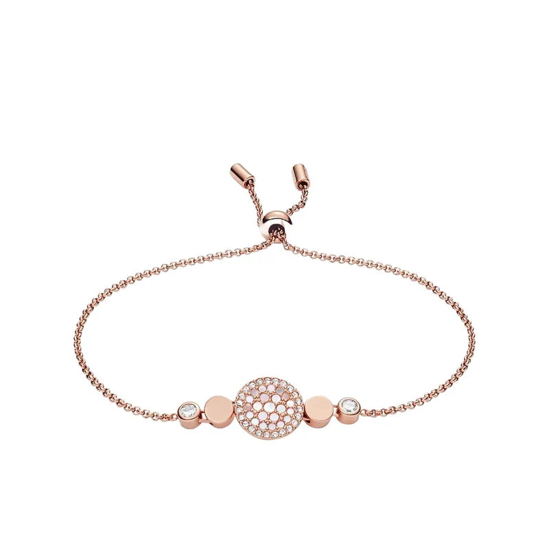 Fossil Mother-of-Pearl Disc Gold-Tone Stainless Steel Women’s Bracelet JF02905791