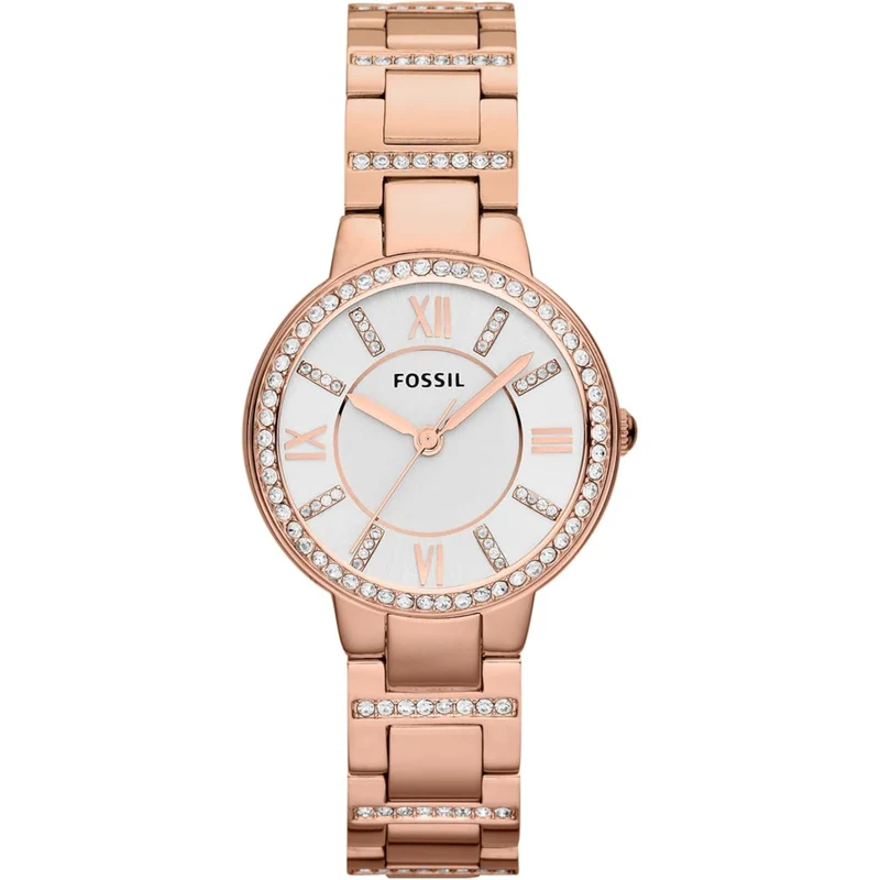 Fossil Virginia 30mm Silver Dial Steel Ladies Quartz Watch ES3284