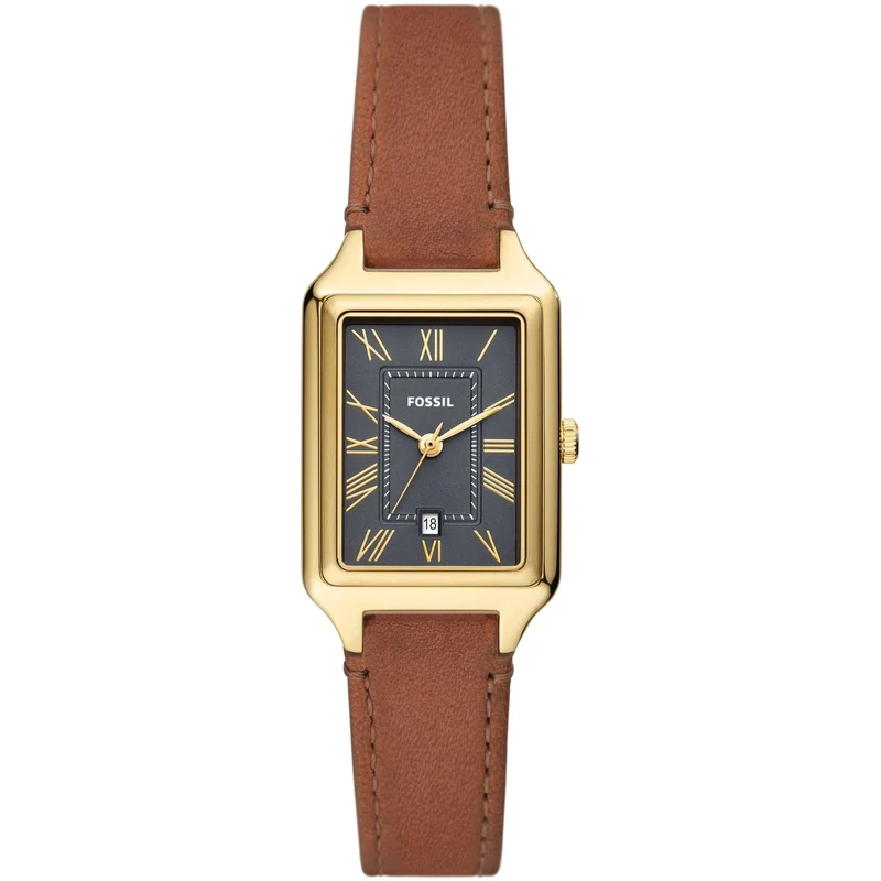 Fossil Raquel 23mm Gray Dial Leather Ladies Quartz Watch ES5303