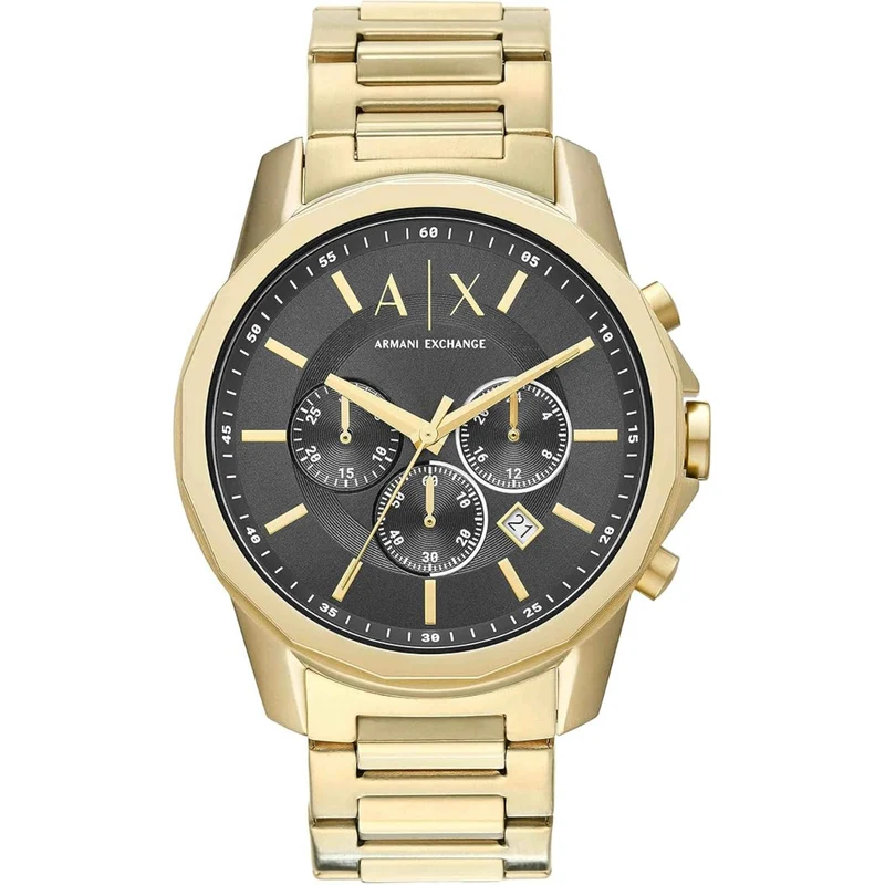 Armani Exchange Banks 44mm Chronograph Black Dial Steel Mens Quartz Watch AX1721
