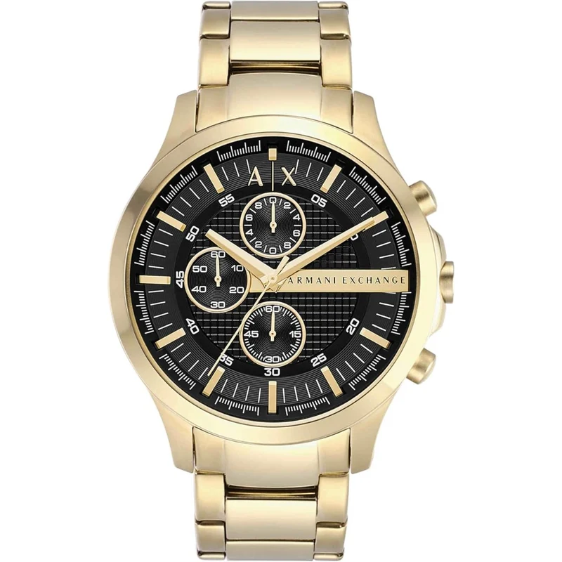 Armani Exchange Hampton 46mm Chronograph Black Dial Steel Mens Quartz Watch AX2137