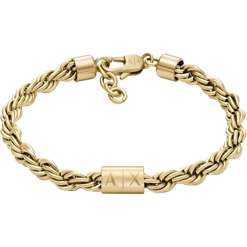 Armani Exchange Gold-Tone Stainless Steel Chain Bracelet AXG0124710