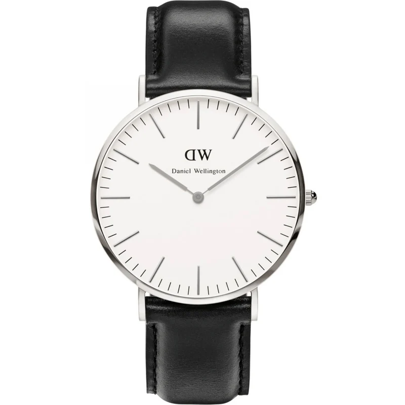 Daniel Wellington Classic 40mm White Dial Leather Mens Quartz Watch DW00100020