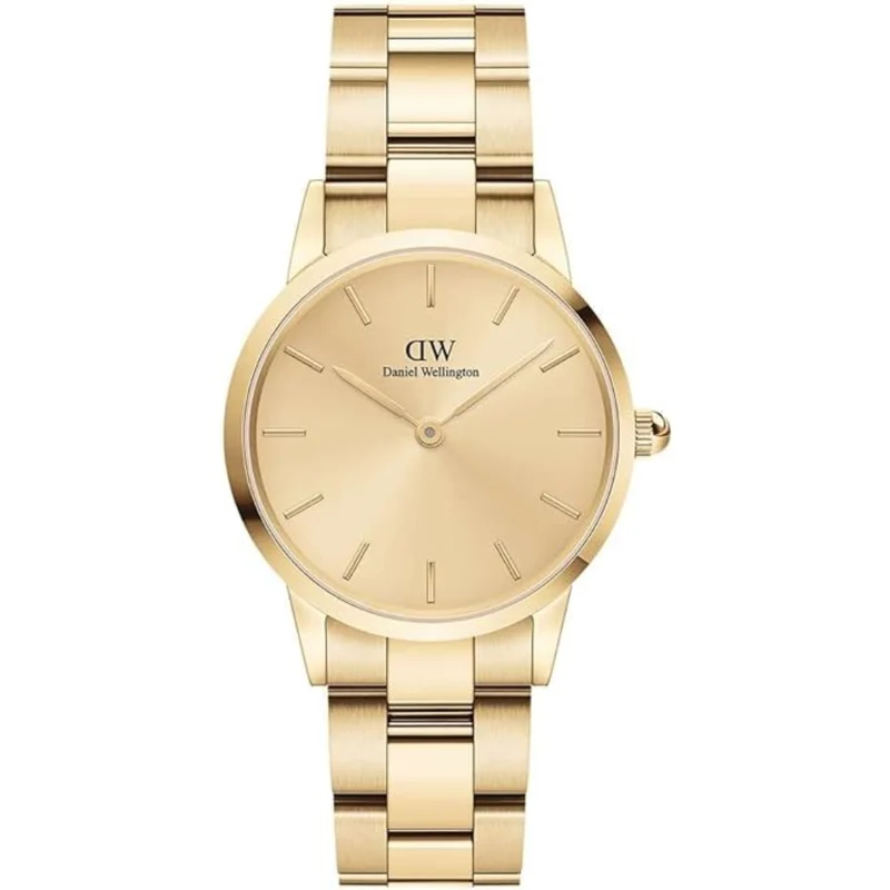 Daniel Wellington Iconic 28mm Gold Dial Steel Ladies Quartz Watch DW00100403
