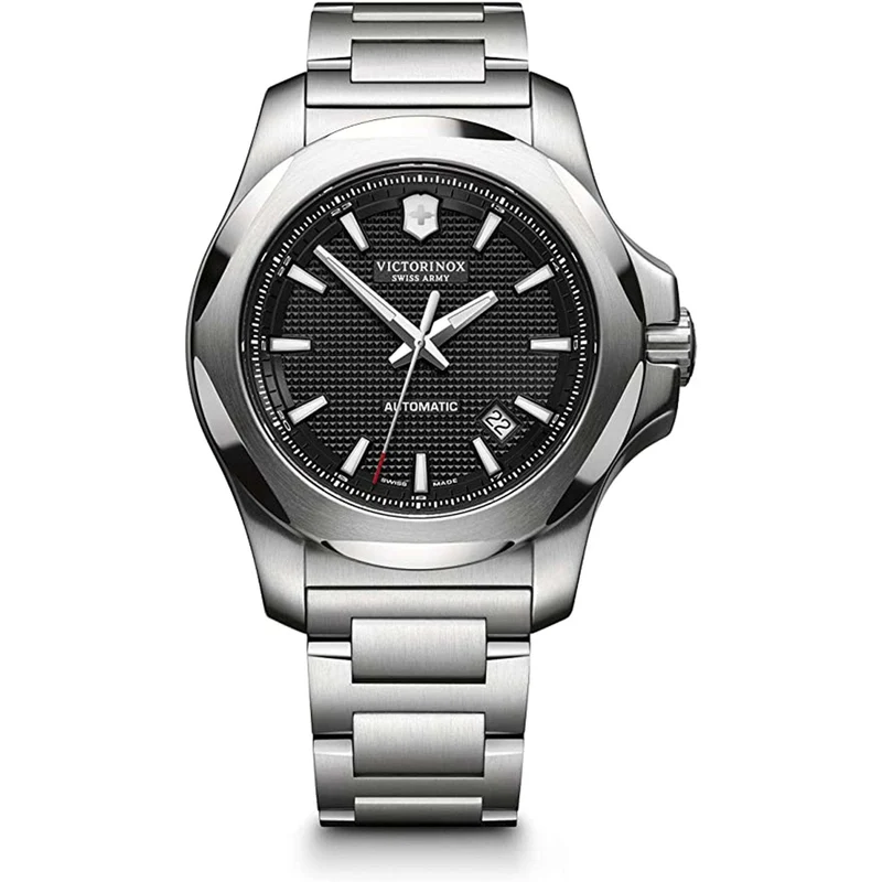 Victorinox I.N.O.X Mechanical Automatic Black Guilloche Dial Men's Watch 241837