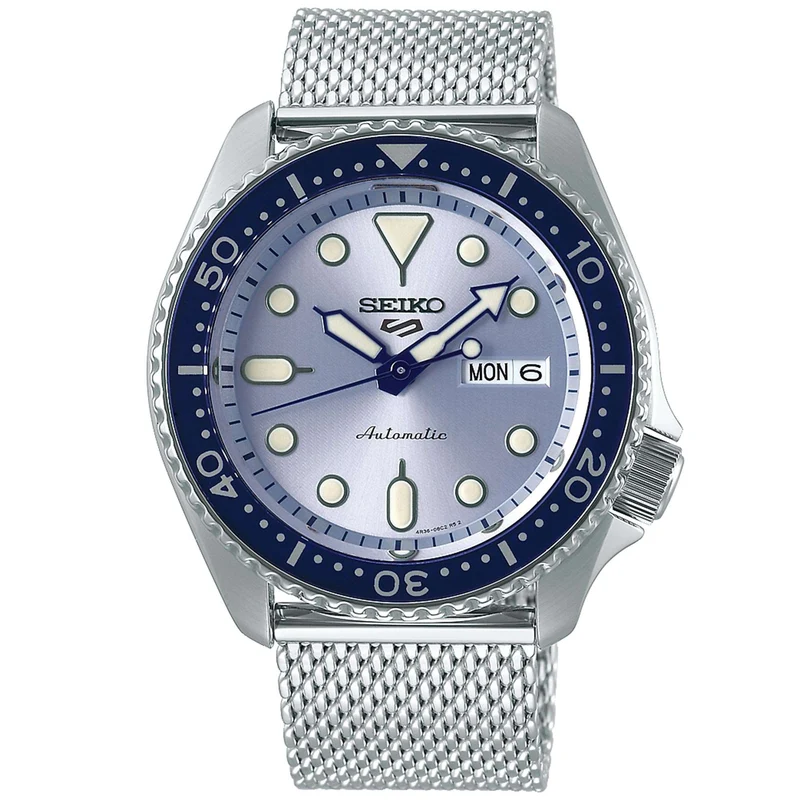 Seiko 5 Sports Automatic Blue Dial Mesh Stainless Steel Bracelet Men's Watch SRPE77K1