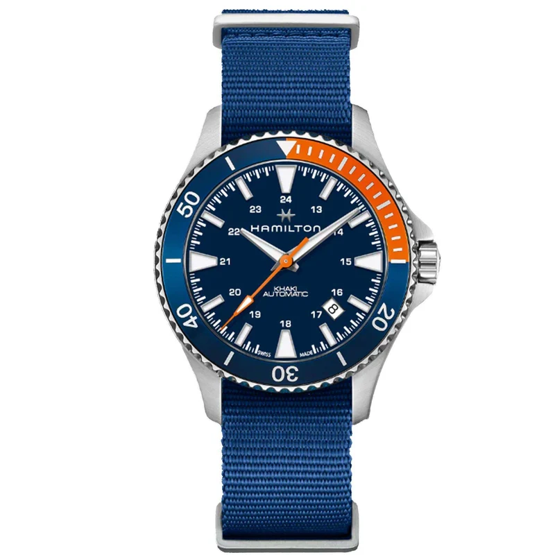 Hamilton Khaki Navy 40mm Blue Dial NATO Mens Automatic Watch H82365941