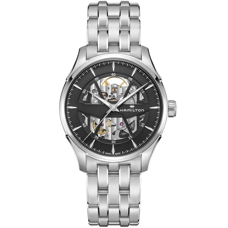 Hamilton Jazzmaster 40mm Skeleton Anthracite Dial Steel Mens Automatic Watch H4253518