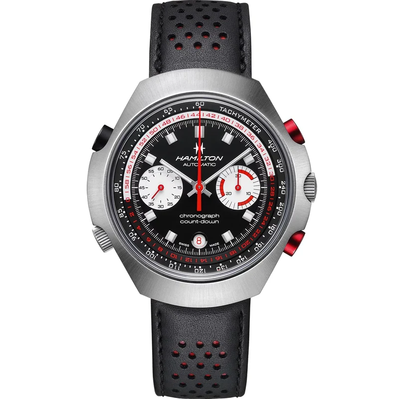 Hamilton American Classic 48mm Chrono-Matic 50 Limited Edition Black Dial Leather Mens Automatic Watch H51616731