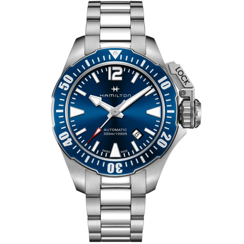 Hamilton Khaki Navy 42mm Blue Dial Steel Mens Automatic Watch H77705145