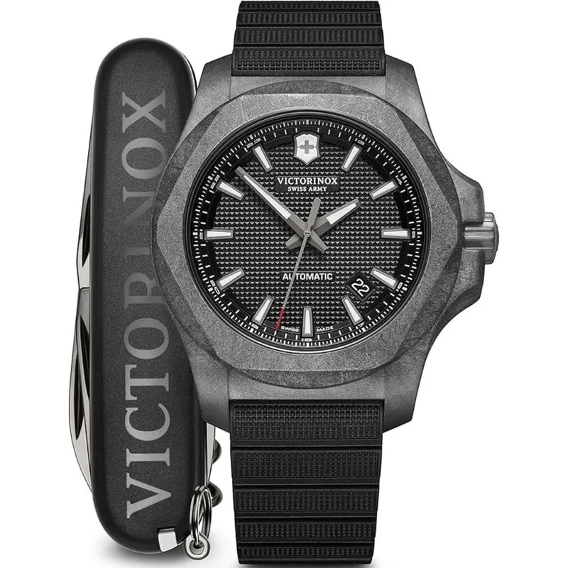 Victorinox Swiss Army I.N.O.X Carbon Mechanical Black With Protective Bumper Quartz Men's Watch 241866.1